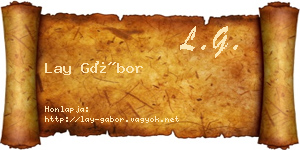 Lay Gábor névjegykártya